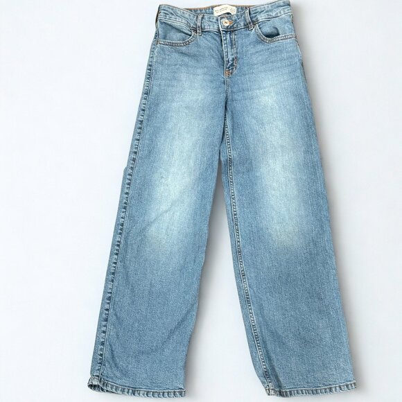 Abercrombie Kids High Rise Wide Leg Jeans Blue Size 13/14 - Picture 2 of 10